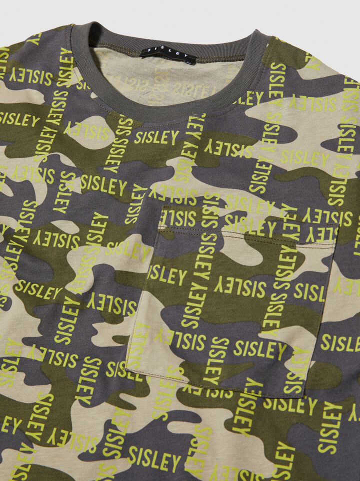 Camouflage t-shirt - boys' short sleeve t-shirts - Military Green | Sisley Young image number 3